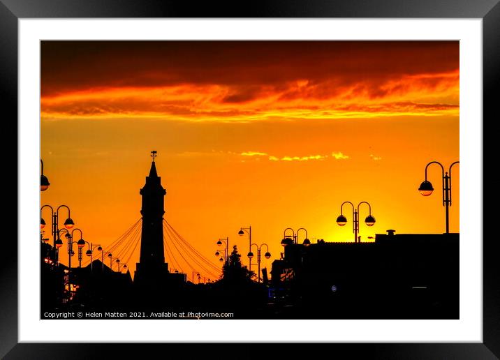 Majestic Sunset over Skegness Clock Tower Framed Mounted Print by Helkoryo Photography