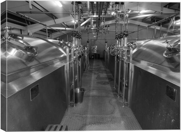 Towering Vats of Brew Canvas Print by Simon Hill
