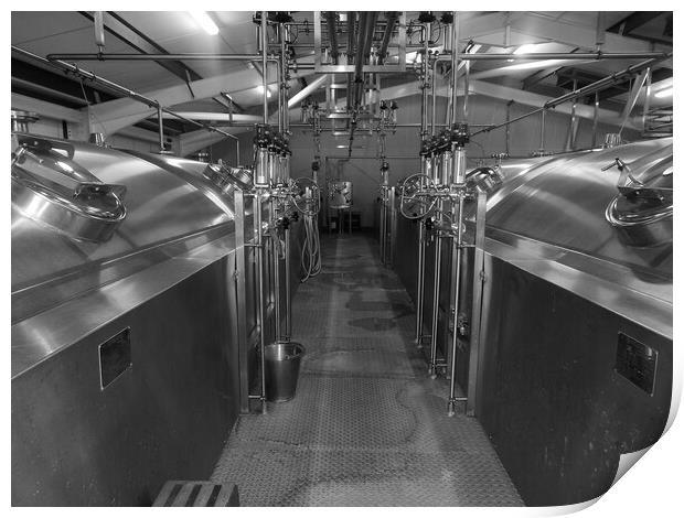 Towering Vats of Brew Print by Simon Hill