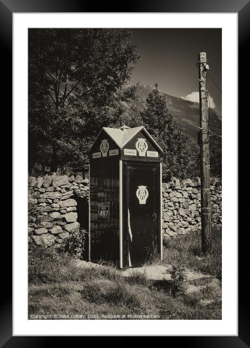 Old AA Roadside Telephone Box Framed Mounted Print by John Gilham
