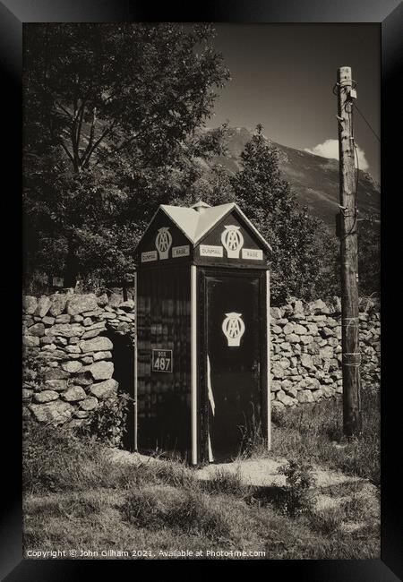 Old AA Roadside Telephone Box Framed Print by John Gilham