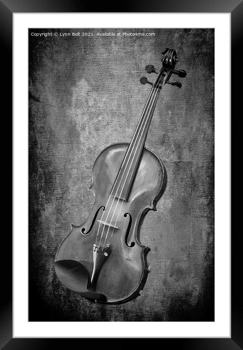 Violin Study in Black and White Framed Mounted Print by Lynn Bolt
