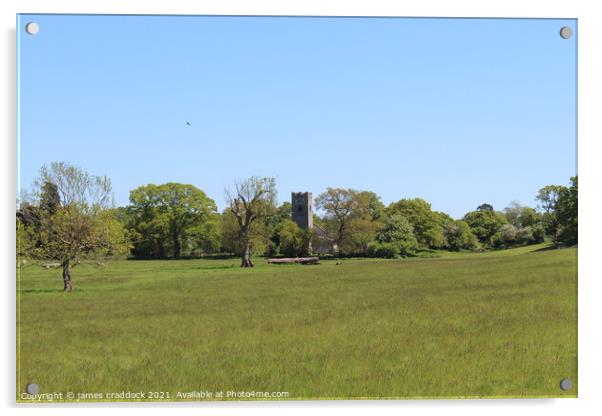 Church In a Field Acrylic by james craddock