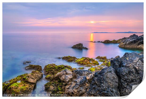 Anglesey Sunset, I Print by geoff shoults