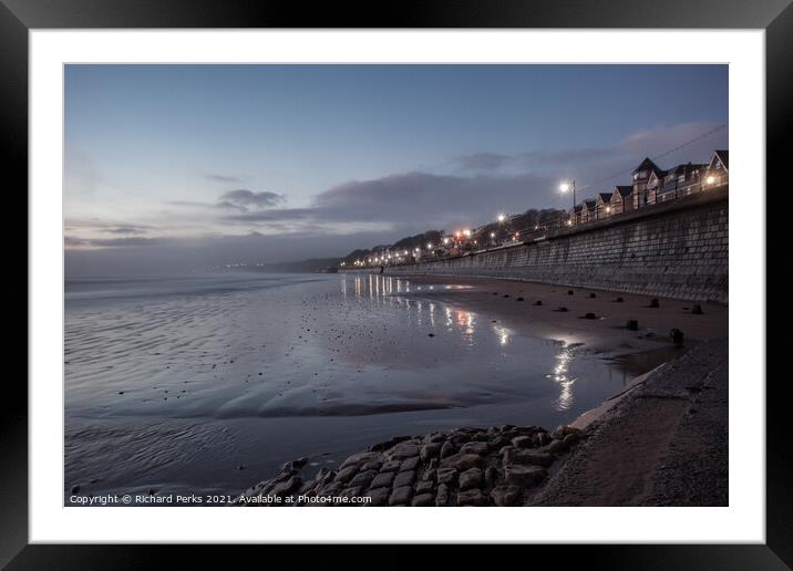 Winter daybreak at Filey beach Framed Mounted Print by Richard Perks