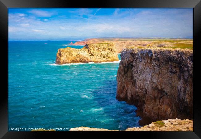 Cliffs of Cape San Vicente - Picturesque Edition  Framed Print by Jordi Carrio