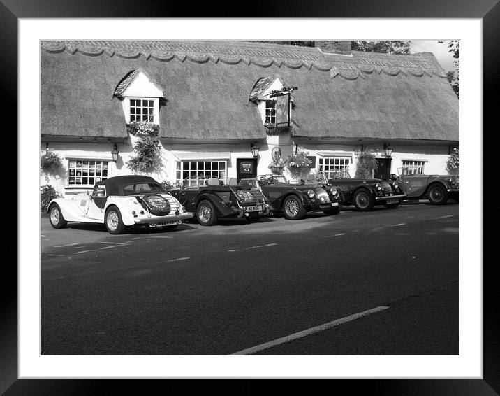 Classic Cars at the Pub Framed Mounted Print by Simon Hill