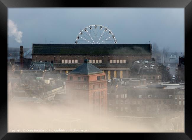 Dundee City Fog Framed Print by Craig Doogan