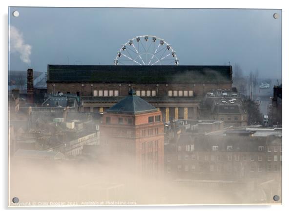 Dundee City Fog Acrylic by Craig Doogan