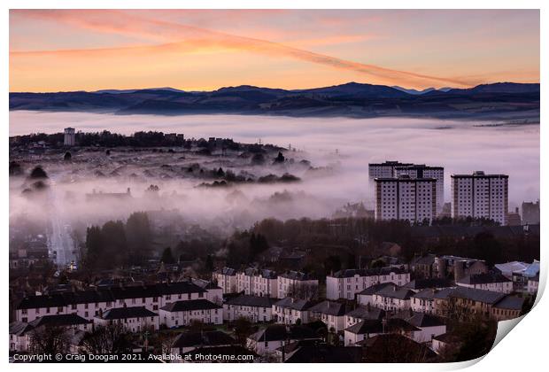 Dundee West End Fog Print by Craig Doogan