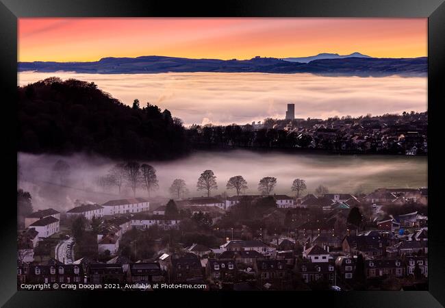 Fog over Lochee Park Dundee Framed Print by Craig Doogan