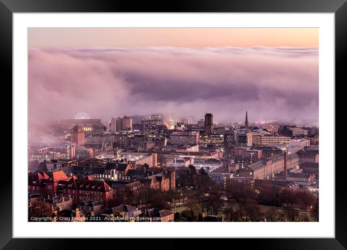 Dundee City Centre Fog Framed Mounted Print by Craig Doogan