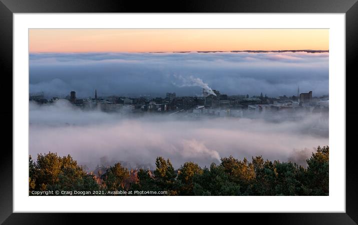 Dundee City Fog Framed Mounted Print by Craig Doogan