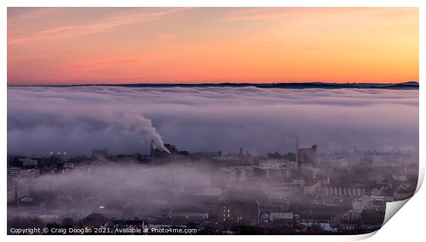 Urban Fog over Dundee Print by Craig Doogan