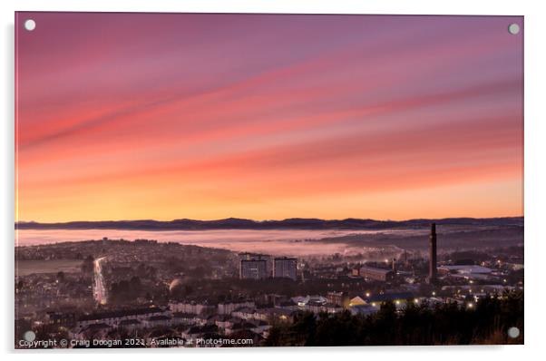 Dundee West Sunset Acrylic by Craig Doogan