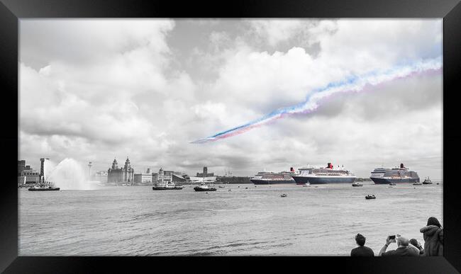 Red Arrows overflying the Three Queens Framed Print by Jason Wells