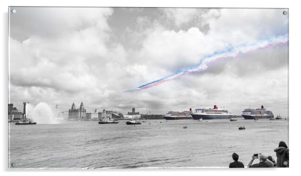Red Arrows overflying the Three Queens Acrylic by Jason Wells
