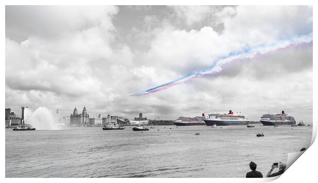 Red Arrows overflying the Three Queens Print by Jason Wells