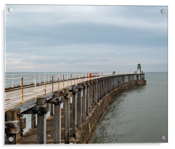 Whitby West Pier Acrylic by Chris Yaxley