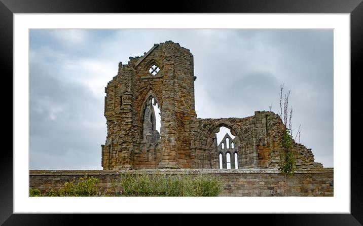 Chapel ruins, Whitby Framed Mounted Print by Chris Yaxley