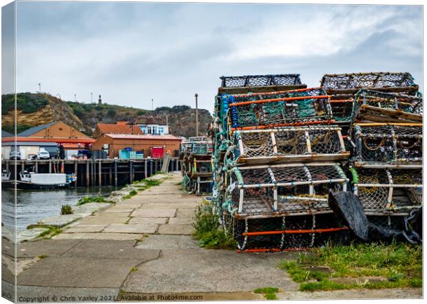 Fishing gear on Tate Hill Pier, Whitby Canvas Print by Chris Yaxley