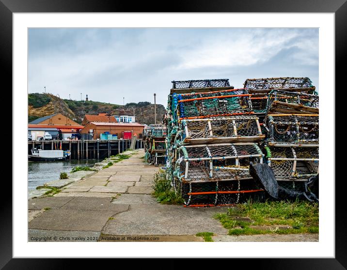 Fishing gear on Tate Hill Pier, Whitby Framed Mounted Print by Chris Yaxley