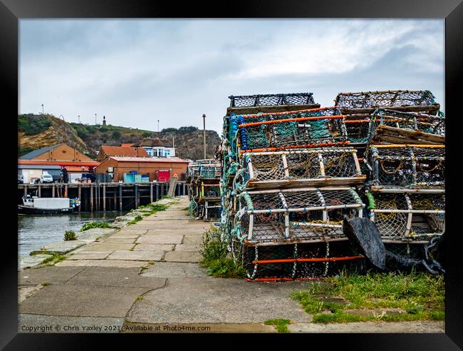 Fishing gear on Tate Hill Pier, Whitby Framed Print by Chris Yaxley