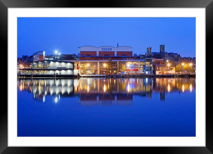 Brayford Quays and Lincoln Cathedral Framed Mounted Print by Darren Galpin