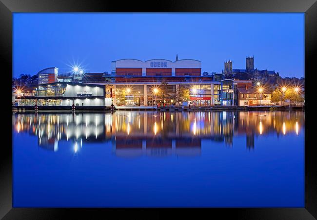 Brayford Quays and Lincoln Cathedral Framed Print by Darren Galpin