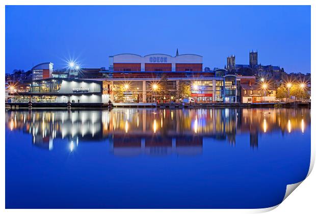 Brayford Quays and Lincoln Cathedral Print by Darren Galpin