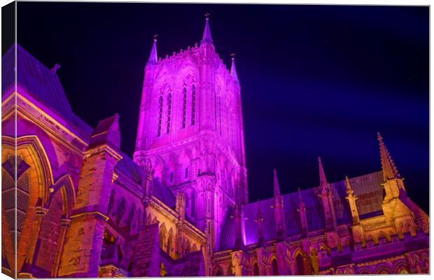 Lincoln Cathedral with Advent Colours Canvas Print by Darren Galpin
