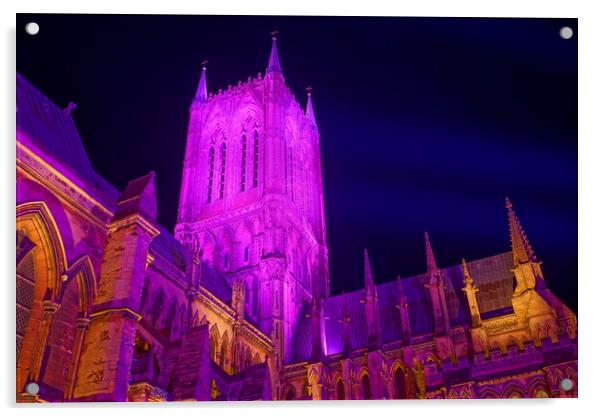 Lincoln Cathedral with Advent Colours Acrylic by Darren Galpin