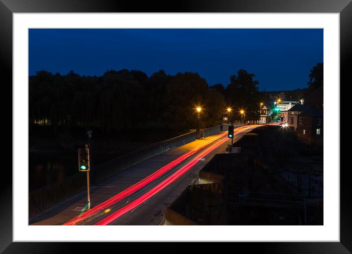 Traffic trails over the Old Dee Bridge Framed Mounted Print by Jason Wells