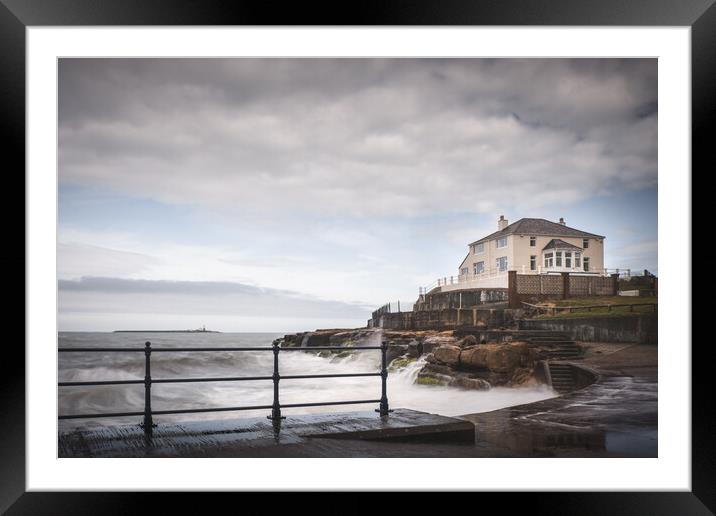 Amble, Windy Day Framed Mounted Print by Mark Jones