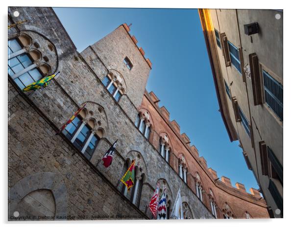 Palazzo Chigi-Saracini Palace in Siena Acrylic by Dietmar Rauscher