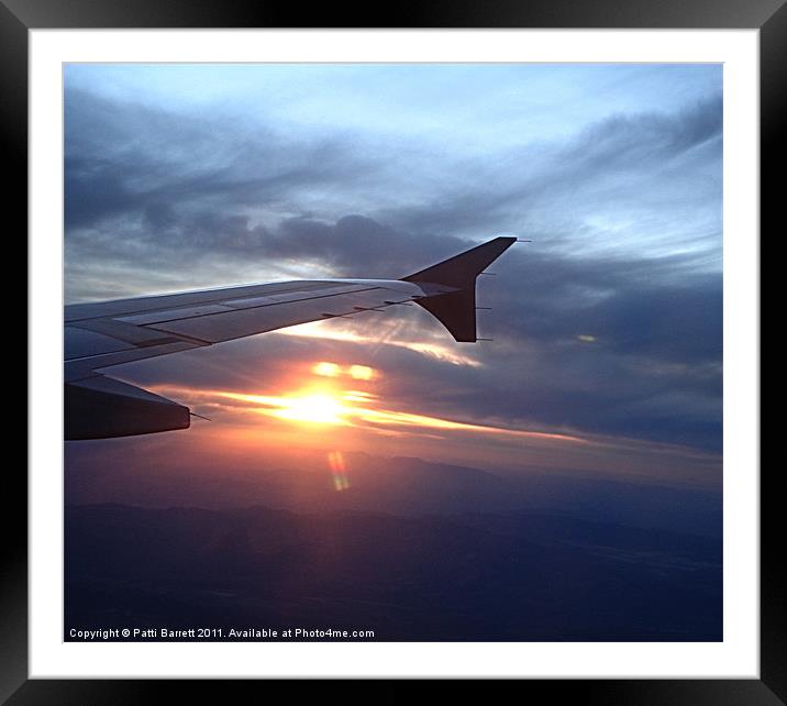 Sunset under the wing Framed Mounted Print by Patti Barrett