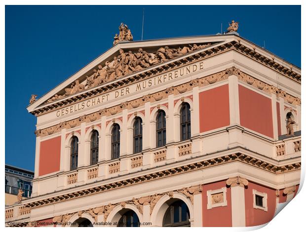 Wiener Musikverein Concert Hall in Vienna Print by Dietmar Rauscher