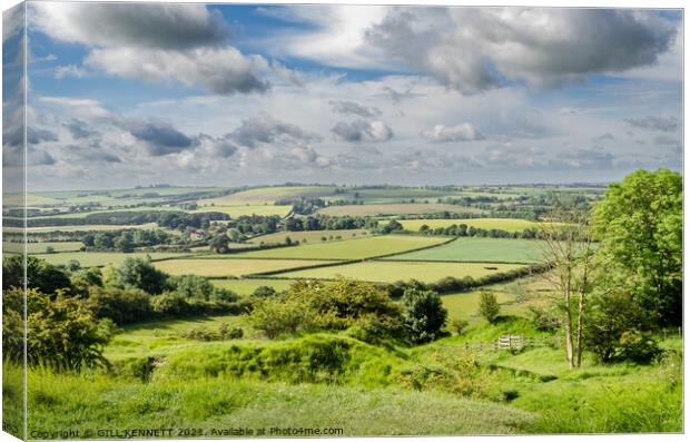 View in the Lincolnshire wolds Canvas Print by GILL KENNETT