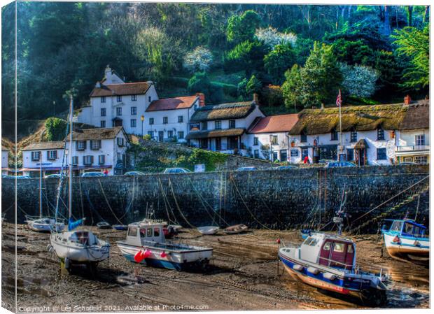 Wild beauty of Lynmouth Canvas Print by Les Schofield