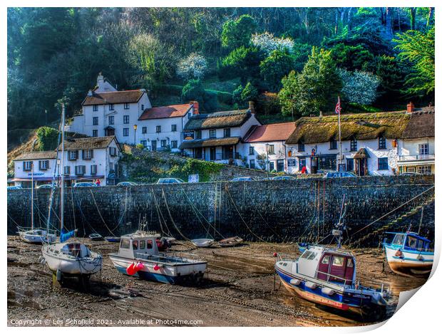 Wild beauty of Lynmouth Print by Les Schofield