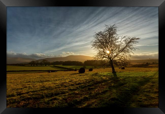 Brecon beacons sunset Framed Print by Leighton Collins