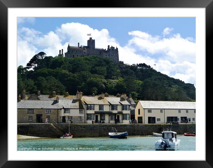 St Michael's Mount Cornwall Framed Mounted Print by Les Schofield