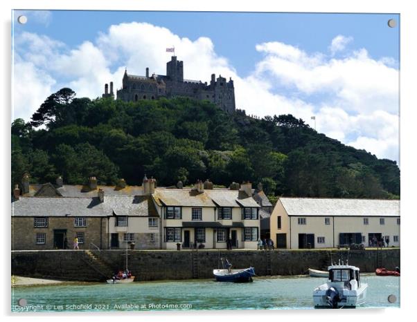 St Michael's Mount Cornwall Acrylic by Les Schofield