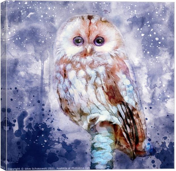 Cute Owl Canvas Print by Silvio Schoisswohl