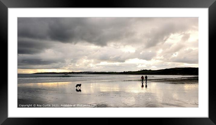 Carne Beach Winter Reflections Framed Mounted Print by Roy Curtis