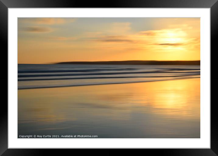 Carne Beach Sunset Framed Mounted Print by Roy Curtis