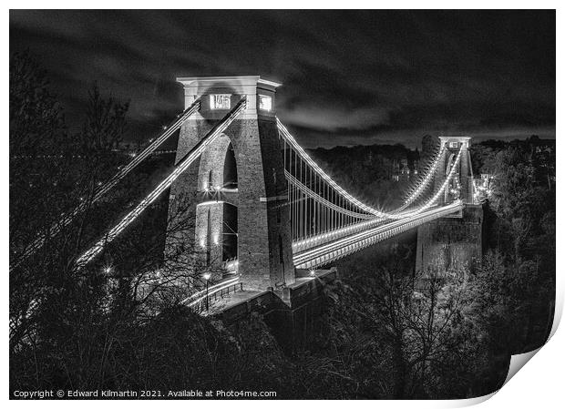 Clifton Suspension Bridge Print by Edward Kilmartin