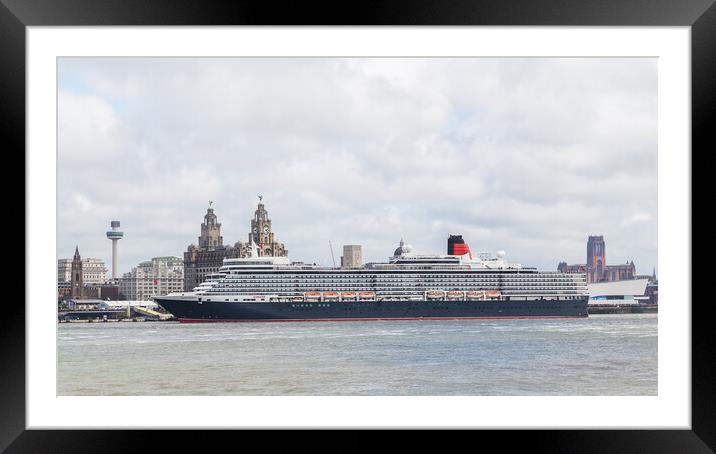 Queen Elizabeth on the Liverpool waterfront Framed Mounted Print by Jason Wells