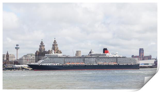 Queen Elizabeth on the Liverpool waterfront Print by Jason Wells
