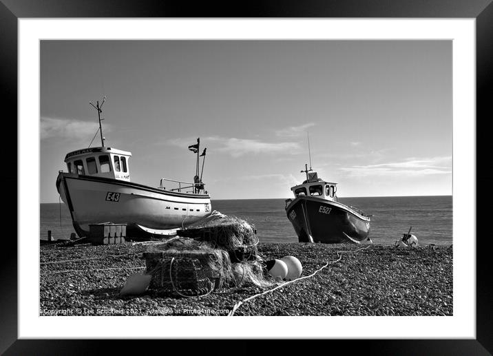 Fishing Boats  at Devon  Framed Mounted Print by Les Schofield